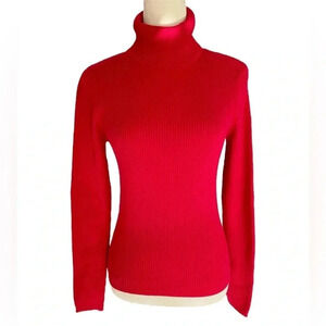 Moda‎ International Ribbed Red Turtleneck Sweater Women Size M